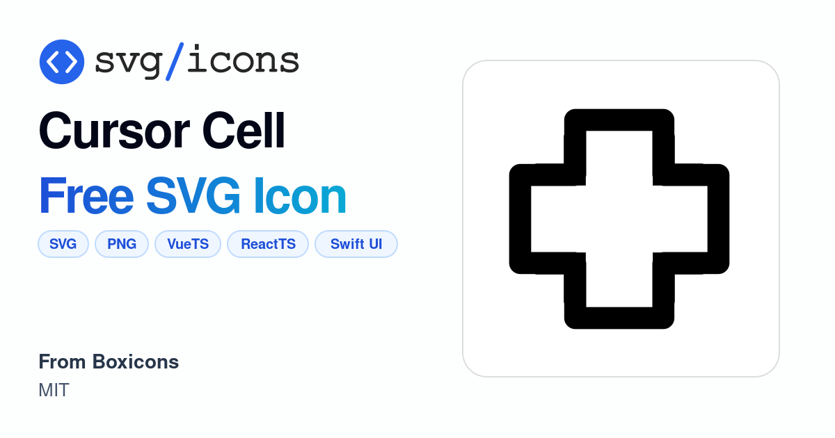Cursor-cell SVG Icon - Free Cursor-cell PNG & SVG Download