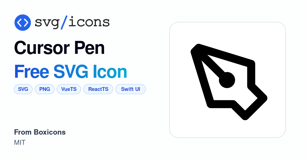 Cursor-pen SVG Icon - Free Cursor-pen PNG & SVG Download