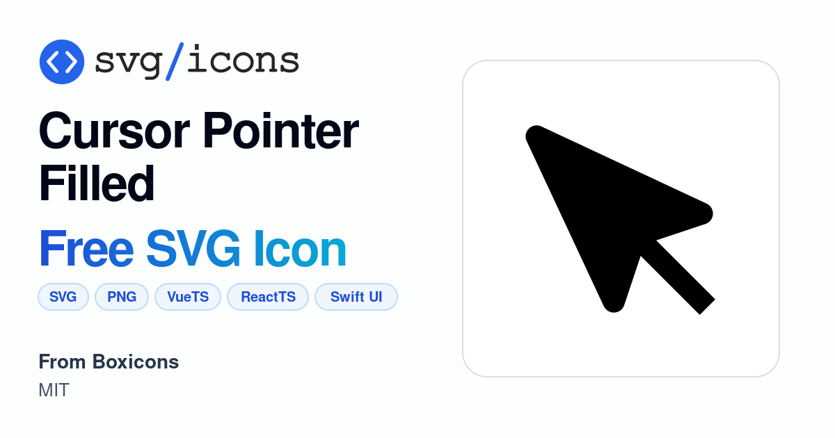 Cursor-pointer-filled SVG Icon - Free Cursor-pointer-filled PNG & SVG ...