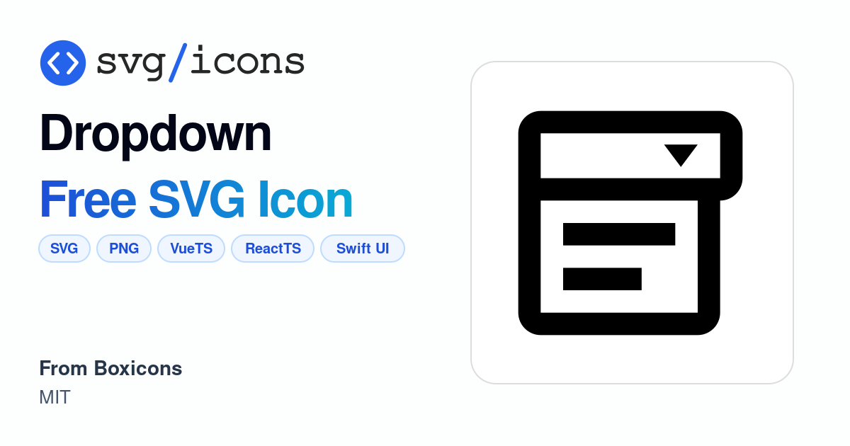 Dropdown SVG Icon - Free Dropdown PNG & SVG Download