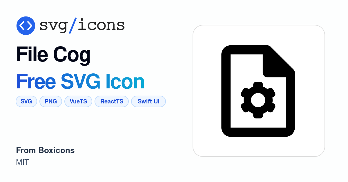 File-cog SVG Icon - Free File-cog PNG & SVG Download