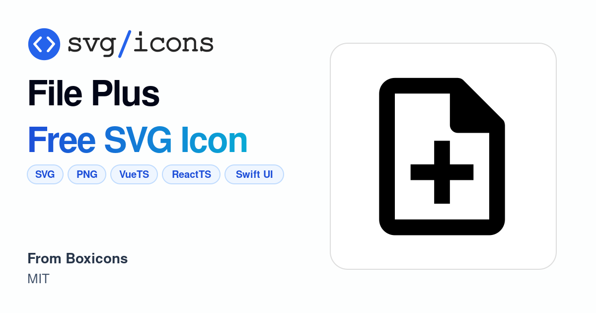 File-plus SVG Icon - Free File-plus PNG & SVG Download