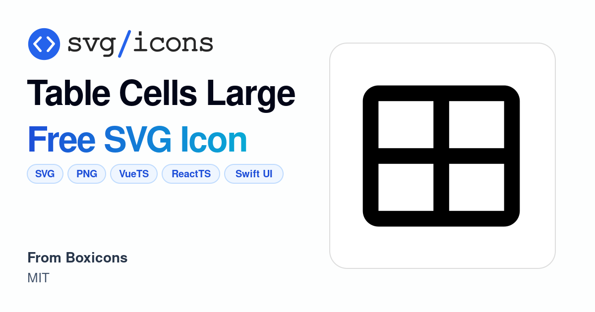 Table-cells-large SVG Icon - Free Table-cells-large PNG & SVG Download