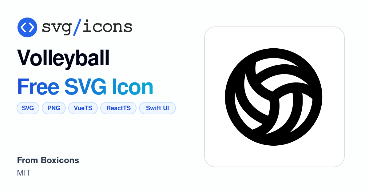 Volleyball SVG Icon - Free Volleyball PNG & SVG Download