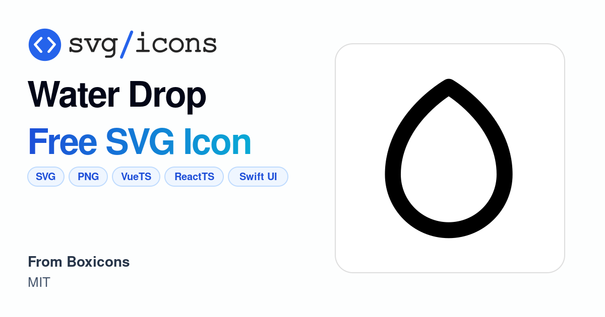 Water-drop SVG Icon - Free Water-drop PNG & SVG Download