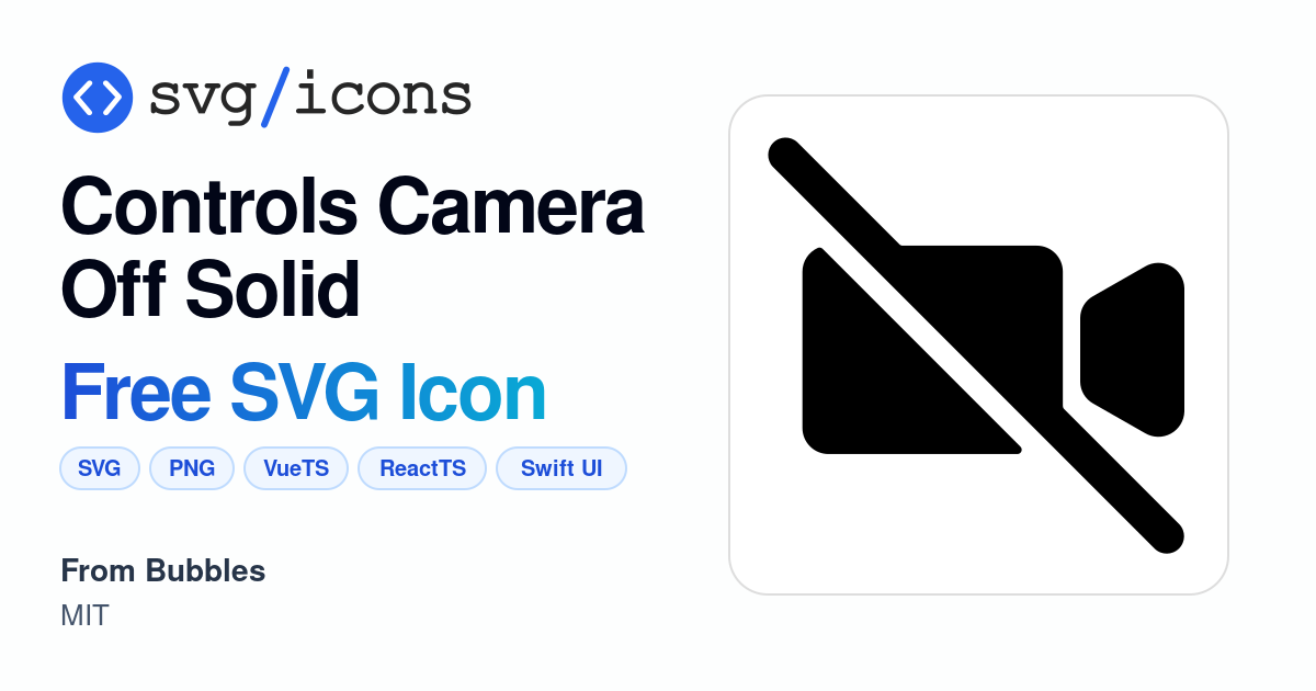 Controls-camera-off-solid SVG Icon - Free Controls-camera-off-solid PNG ...