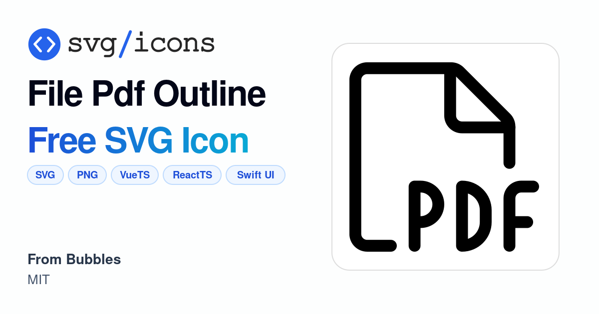 File-pdf-outline SVG Icon - Free File-pdf-outline PNG & SVG Download