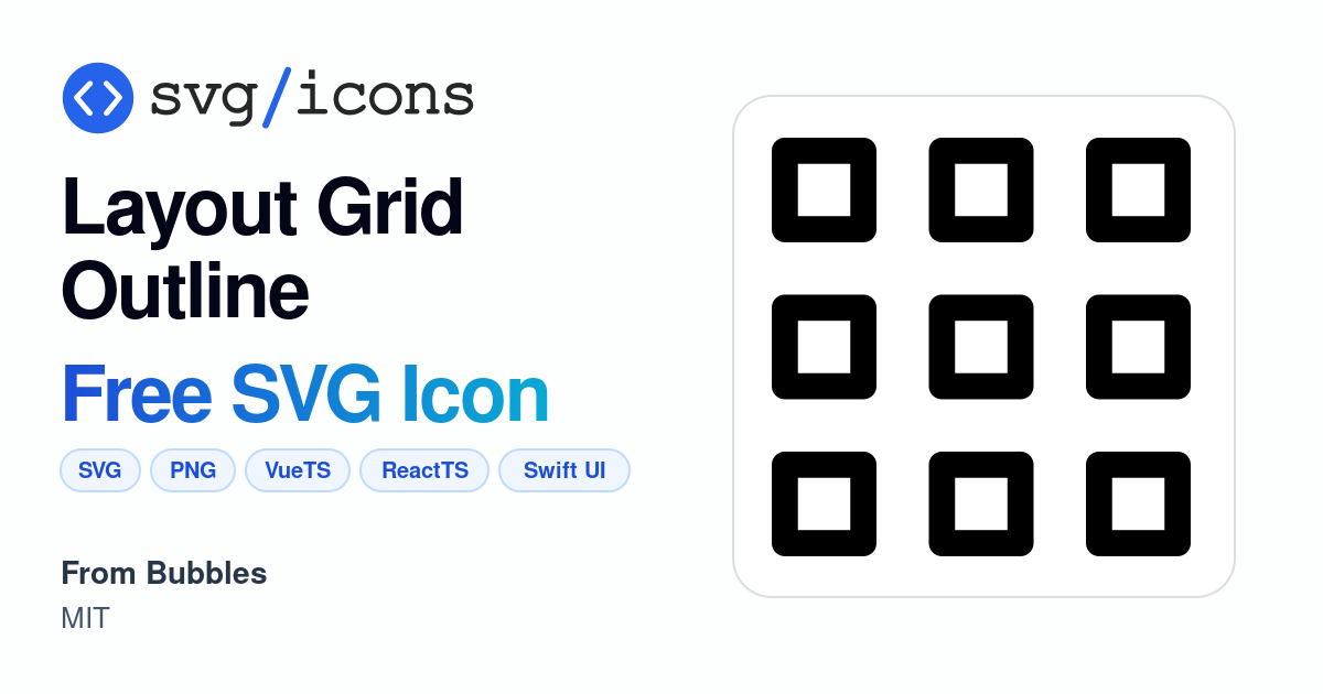 Layout-grid-outline SVG Icon - Free Layout-grid-outline PNG & SVG Download