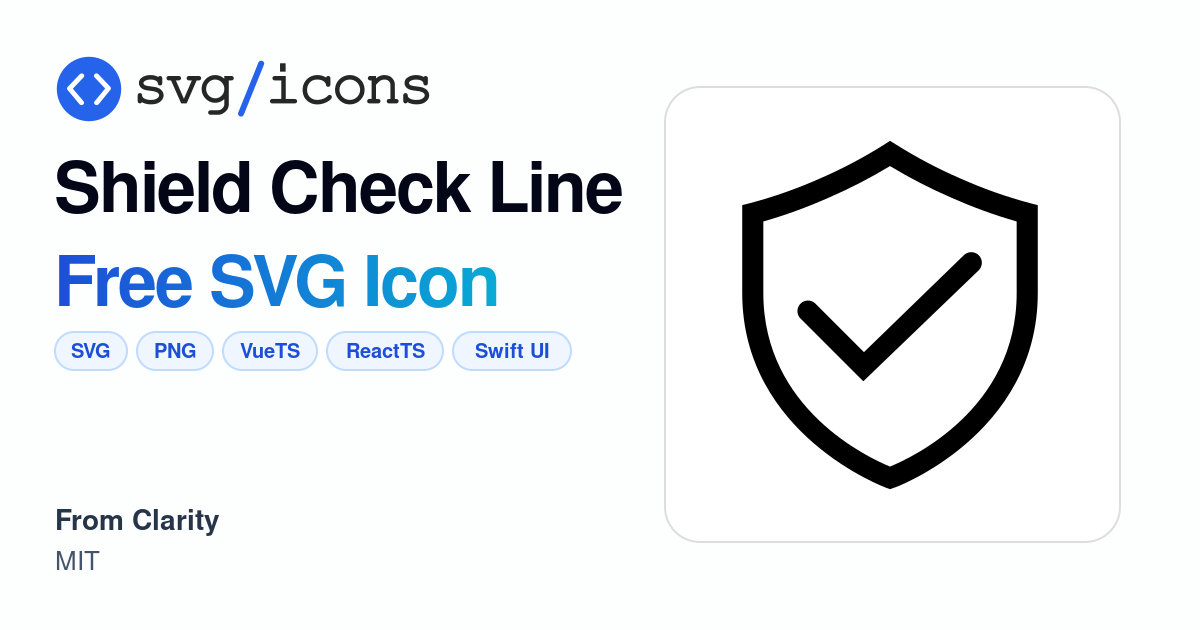 Shield-check-line SVG Icon - Free Shield-check-line PNG & SVG Download