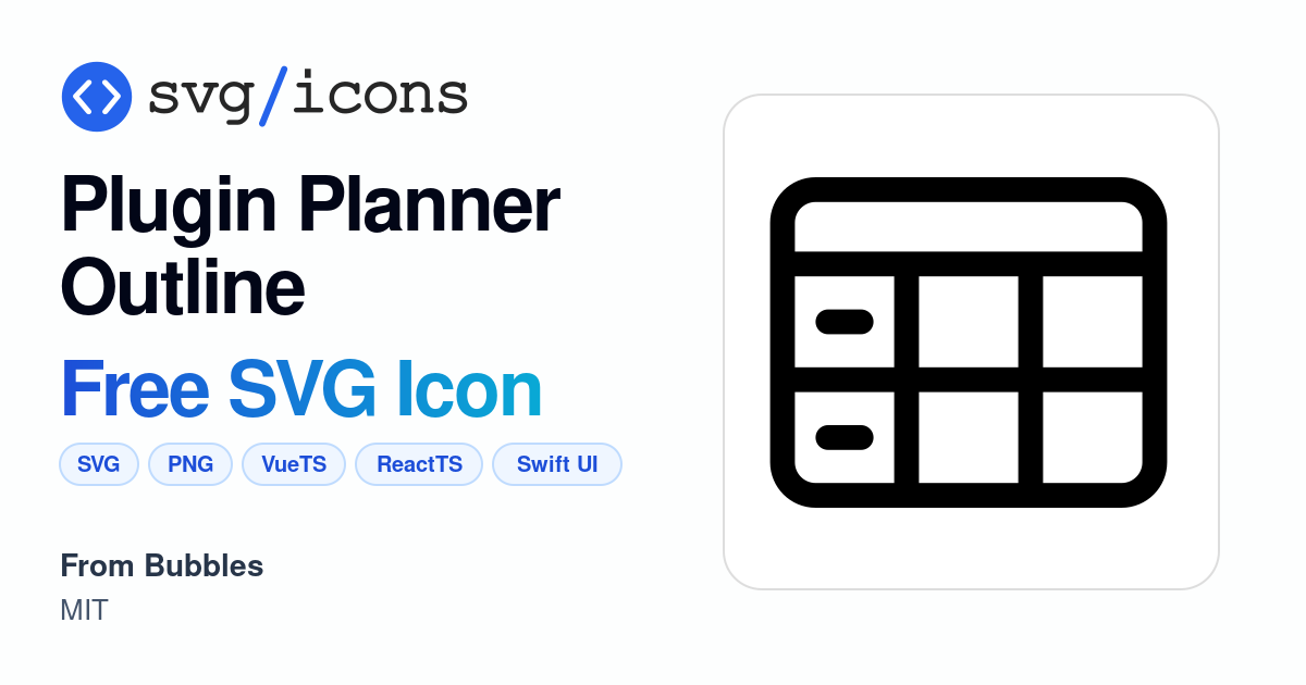 Plugin-planner-outline SVG Icon - Free Plugin-planner-outline PNG & SVG ...