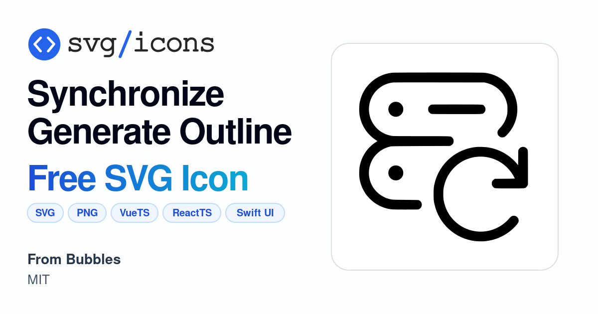 Synchronize-generate-outline SVG Icon - Free Synchronize-generate ...