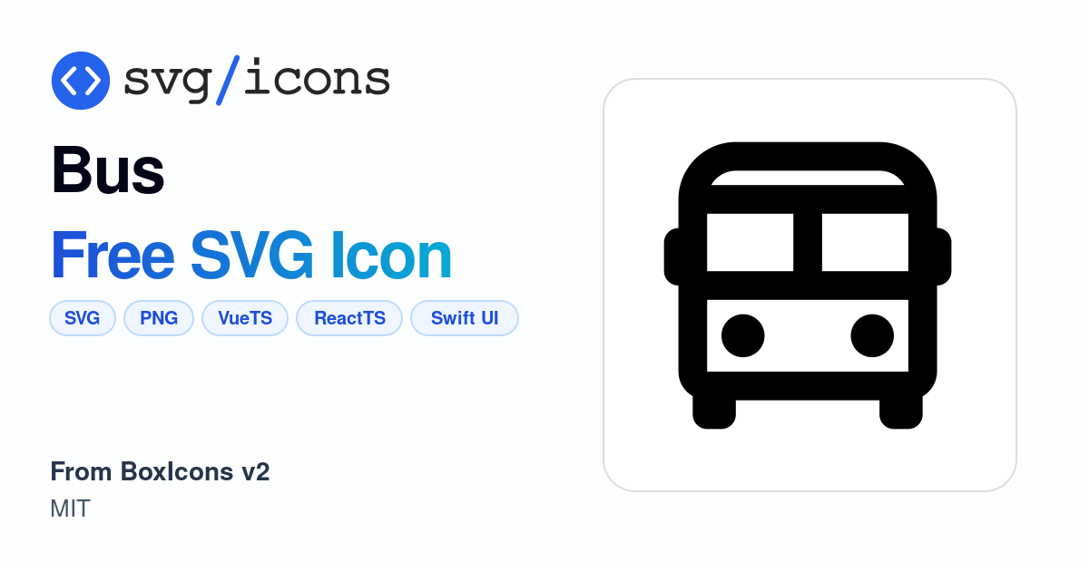 Bus SVG Icon - Free Bus PNG & SVG Download