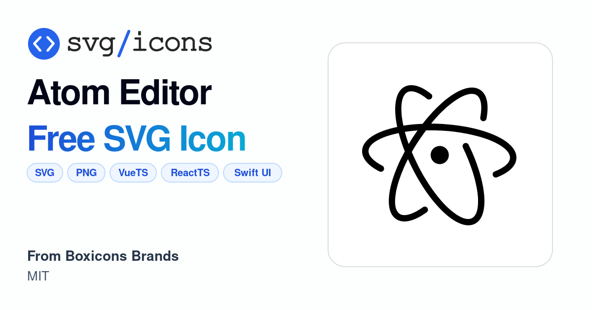 Atom-editor SVG Icon - Free Atom-editor PNG & SVG Download