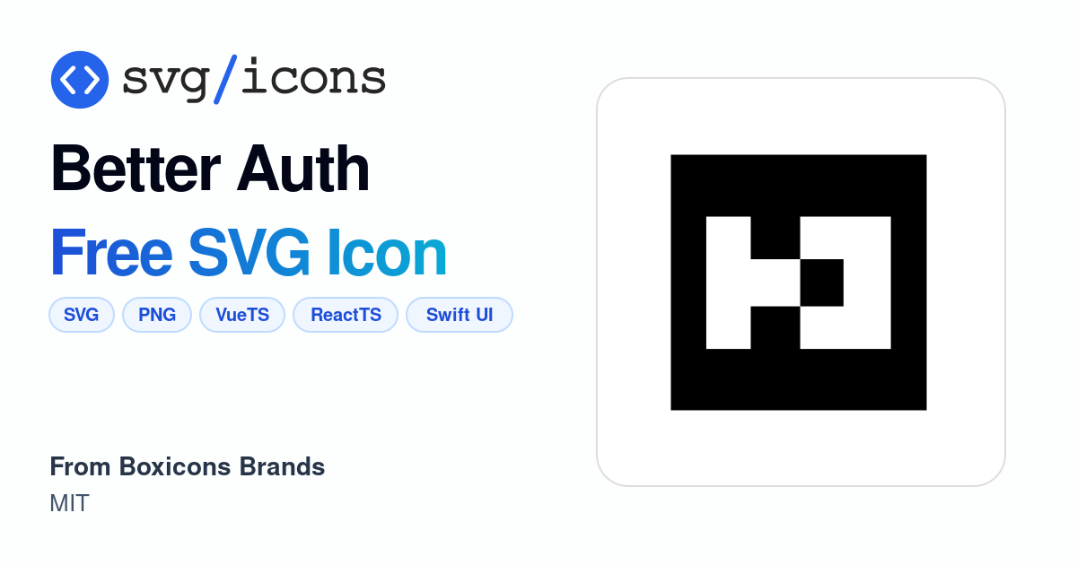 Better-auth SVG Icon - Free Better-auth PNG & SVG Download