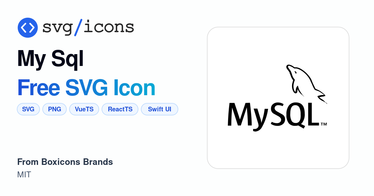 My-sql SVG Icon - Free My-sql PNG & SVG Download