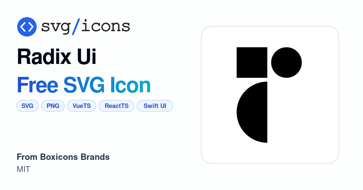 Radix-ui SVG Icon - Free Radix-ui PNG & SVG Download