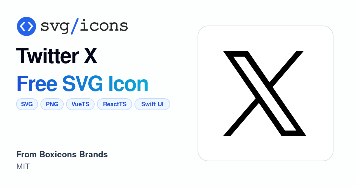 Twitter-x SVG Icon - Free Twitter-x PNG & SVG Download