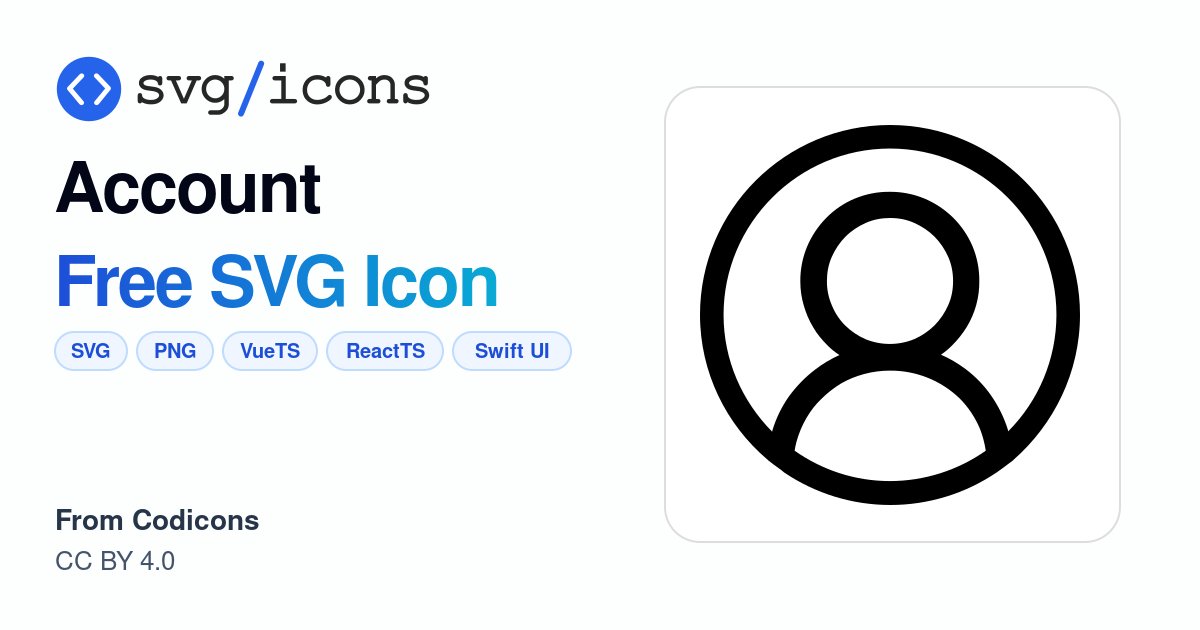 Account SVG Icon - Free Account PNG & SVG Download