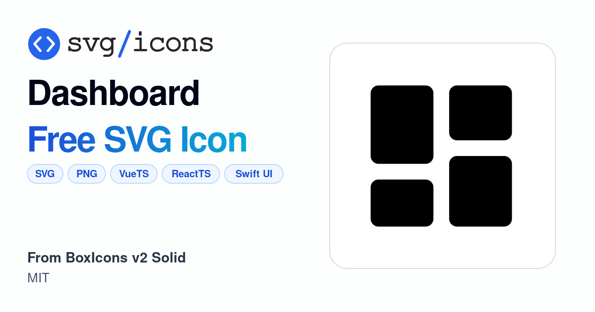 Dashboard SVG Icon - Free Dashboard PNG & SVG Download