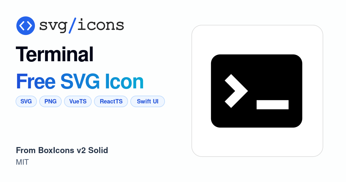 Terminal SVG Icon - Free Terminal PNG & SVG Download
