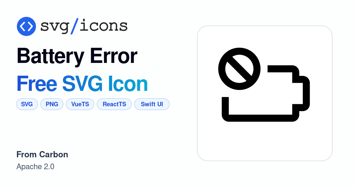 Battery-error SVG Icon - Free Battery-error PNG & SVG Download