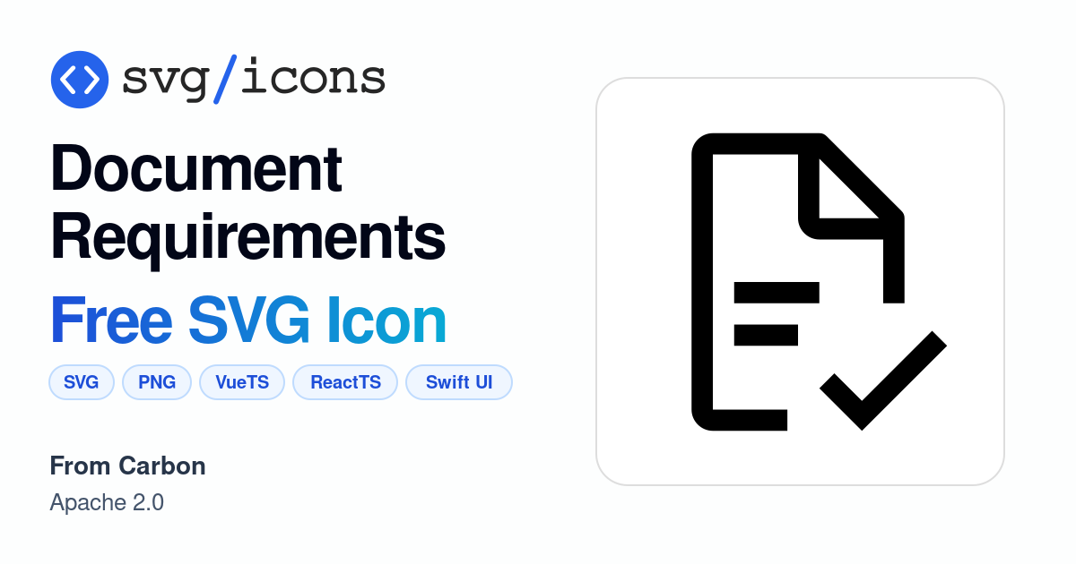 Document-requirements SVG Icon - Free Document-requirements PNG & SVG ...