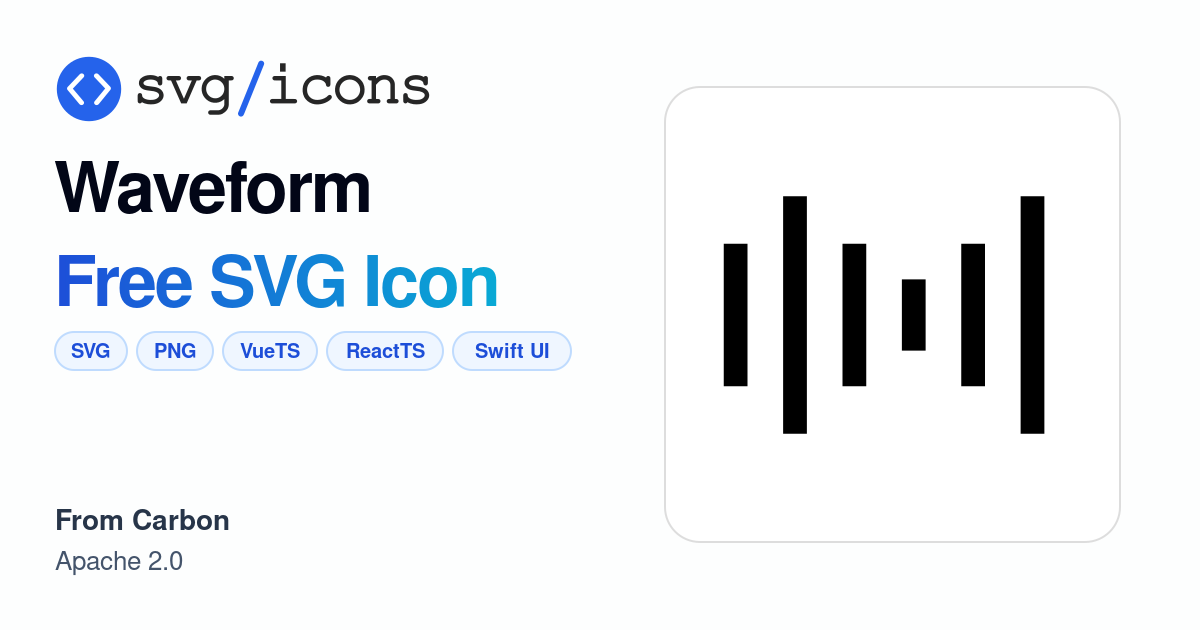 Waveform SVG Icon - Free Waveform PNG & SVG Download