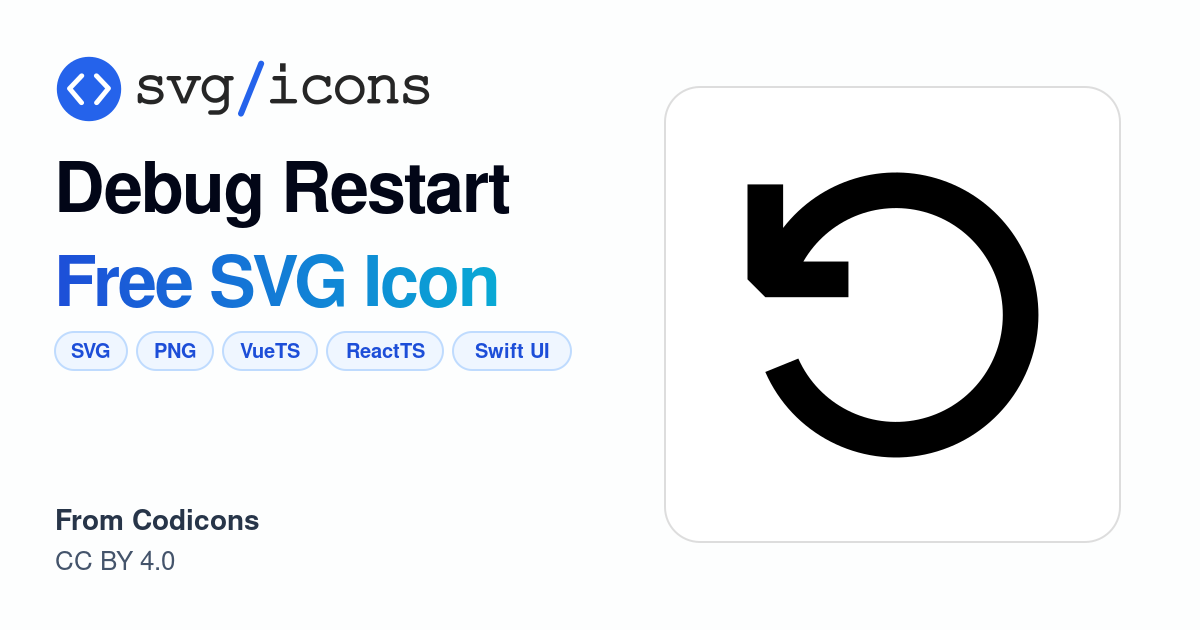 Debug-restart SVG Icon - Free Debug-restart PNG & SVG Download
