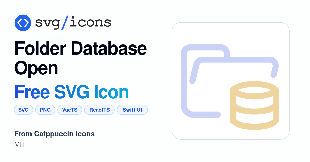 Folder-database-open SVG Icon - Free Folder-database-open PNG & SVG ...