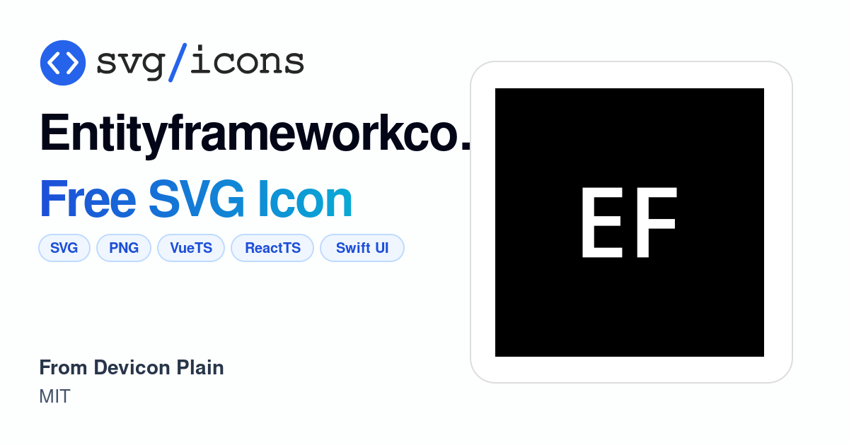 Entityframeworkcore SVG Icon - Free Entityframeworkcore PNG & SVG Download
