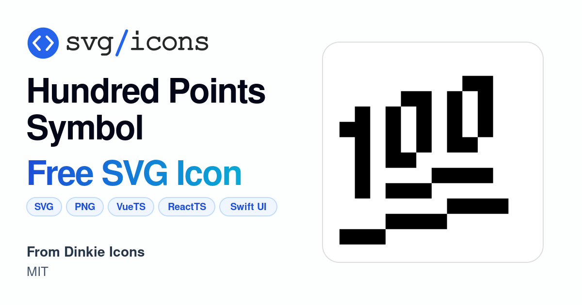 Hundred-points-symbol SVG Icon - Free Hundred-points-symbol PNG & SVG ...