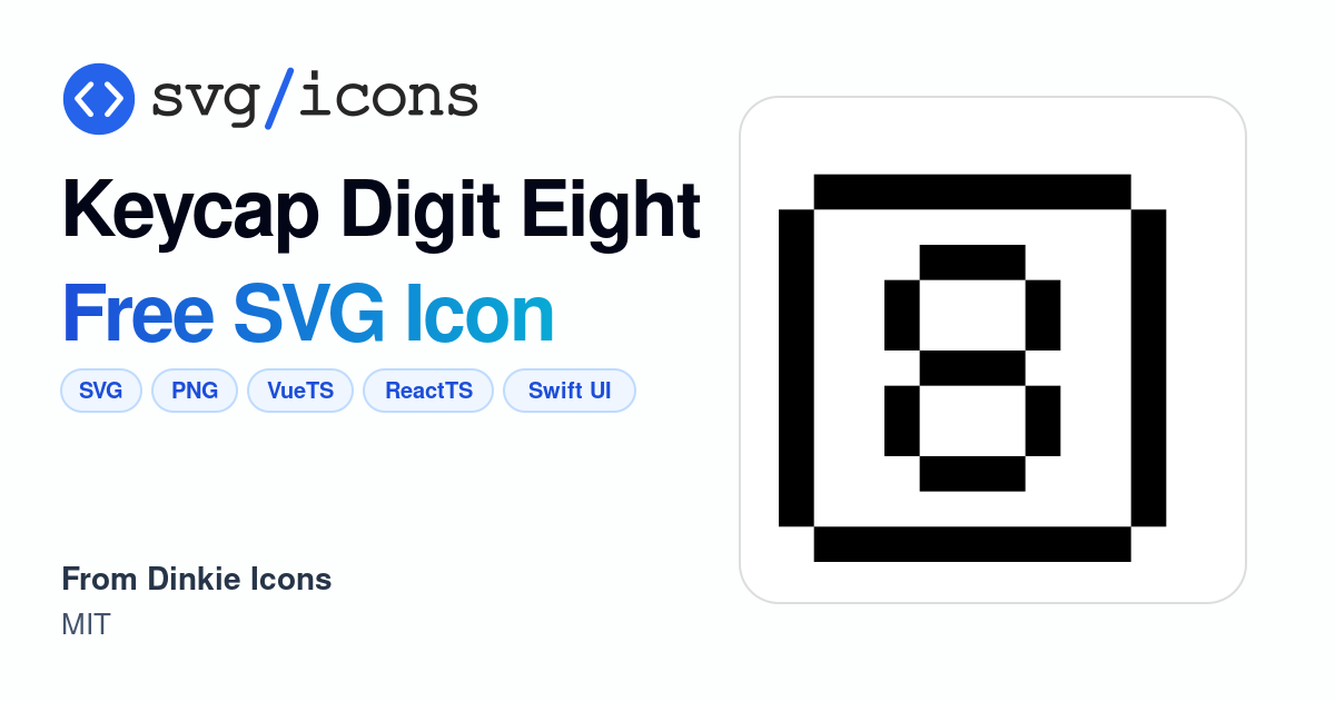 Keycap-digit-eight SVG Icon - Free Keycap-digit-eight PNG & SVG Download