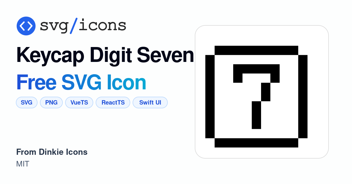 Keycap-digit-seven SVG Icon - Free Keycap-digit-seven PNG & SVG Download