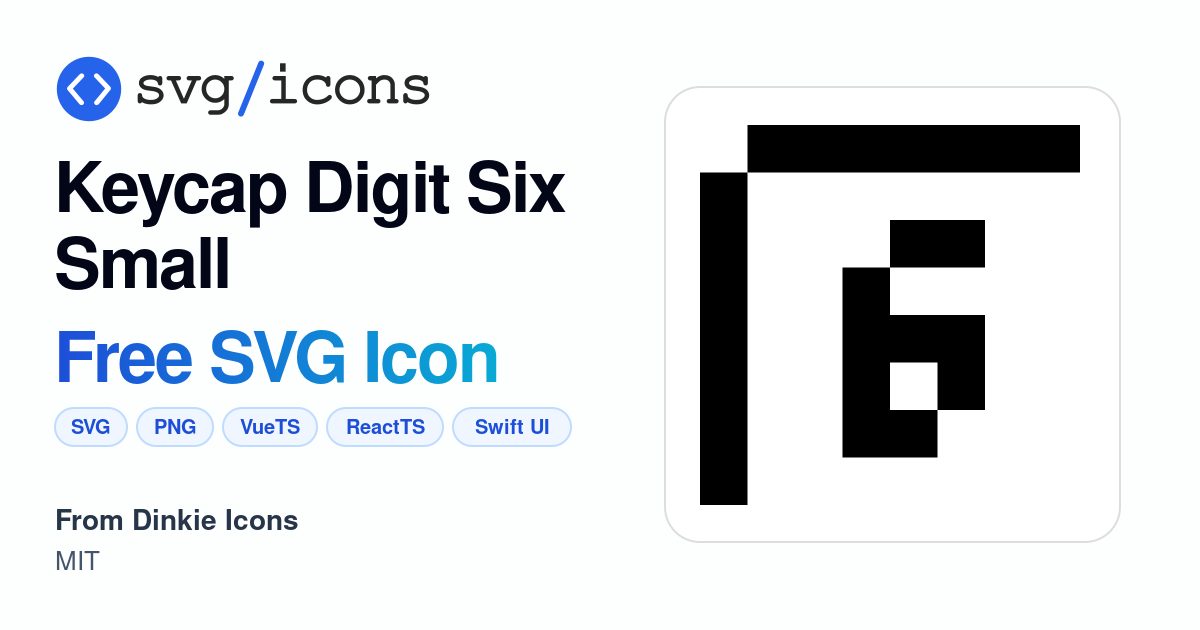 Keycap-digit-six-small SVG Icon - Free Keycap-digit-six-small PNG & SVG ...