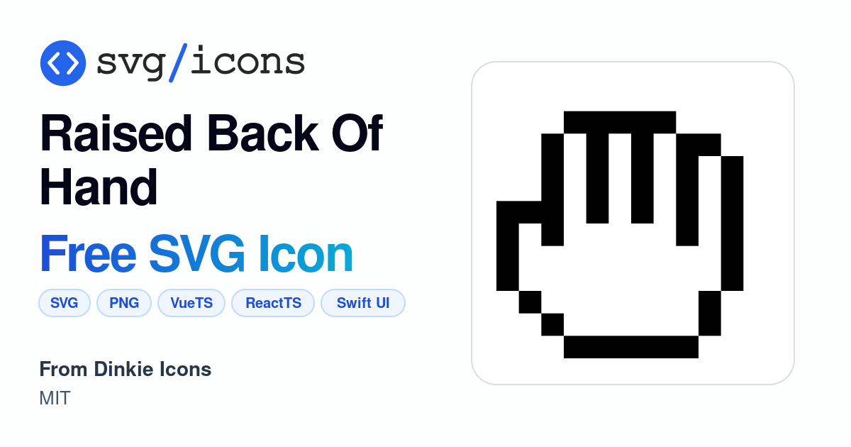 Raised-back-of-hand SVG Icon - Free Raised-back-of-hand PNG & SVG Download