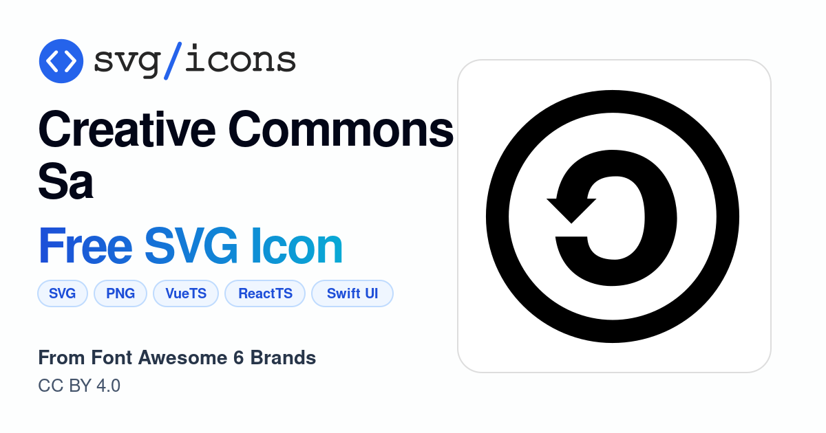 Creative-commons-sa SVG Icon - Free Creative-commons-sa PNG & SVG Download