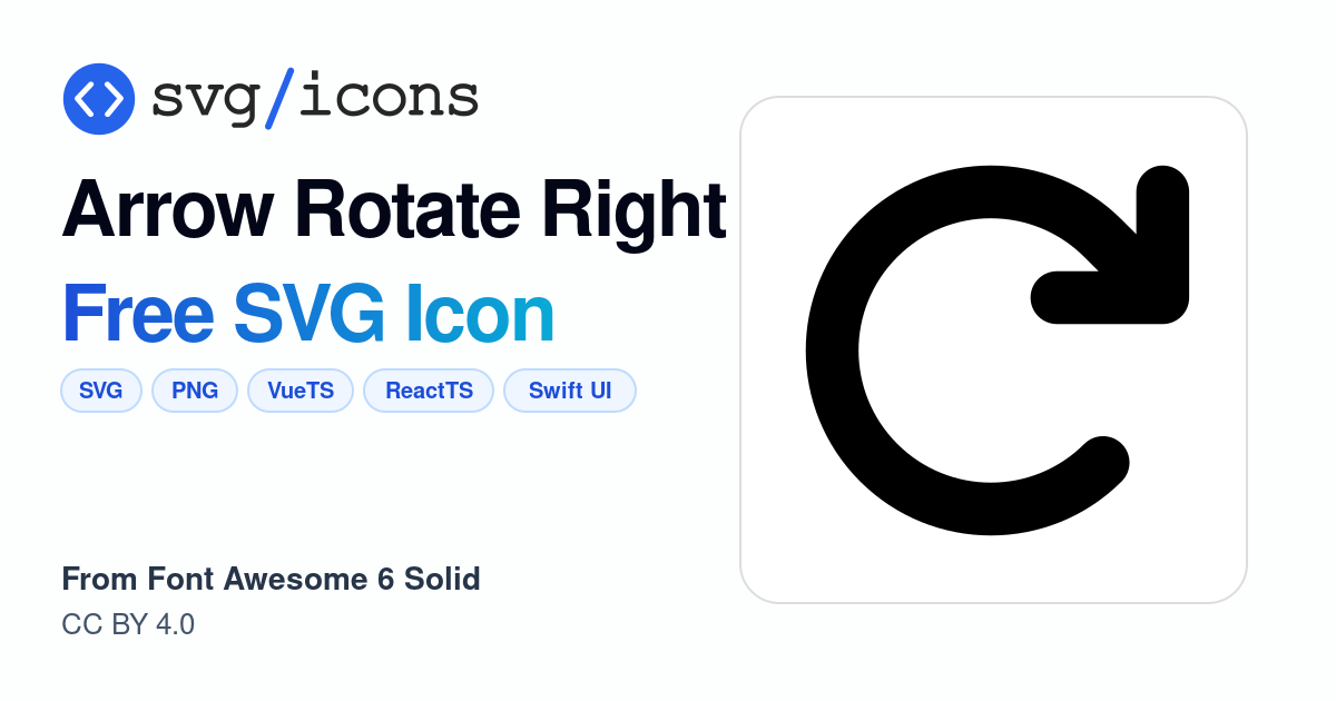 Arrow-rotate-right SVG Icon - Free Arrow-rotate-right PNG & SVG Download