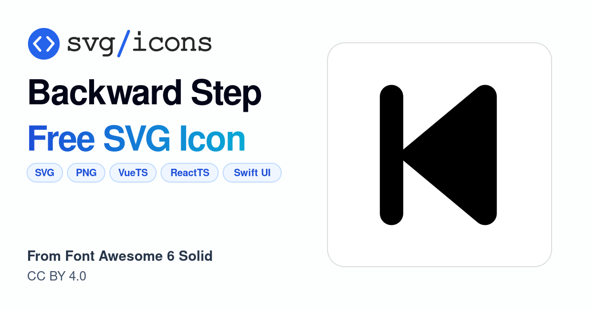 Backward-step SVG Icon - Free Backward-step PNG & SVG Download
