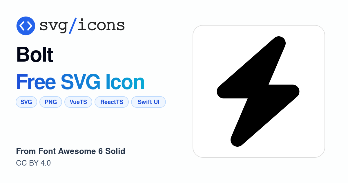 Bolt SVG Icon - Free Bolt PNG & SVG Download