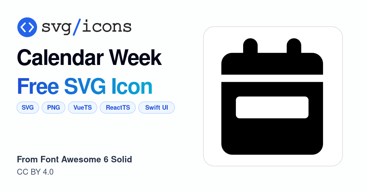 Calendar-week SVG Icon - Free Calendar-week PNG & SVG Download