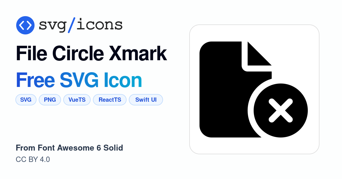 File-circle-xmark SVG Icon - Free File-circle-xmark PNG & SVG Download