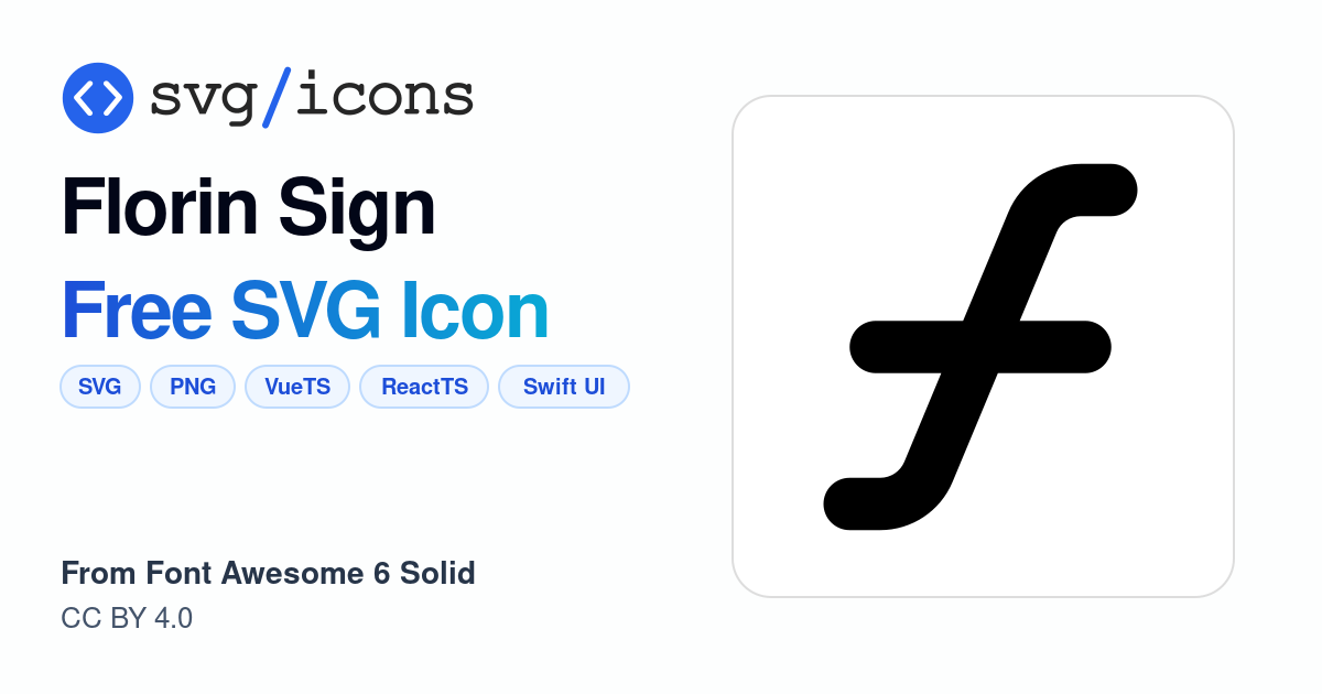 Florin-sign SVG Icon - Free Florin-sign PNG & SVG Download
