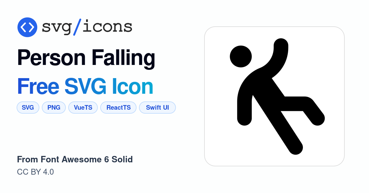 Person-falling SVG Icon - Free Person-falling PNG & SVG Download