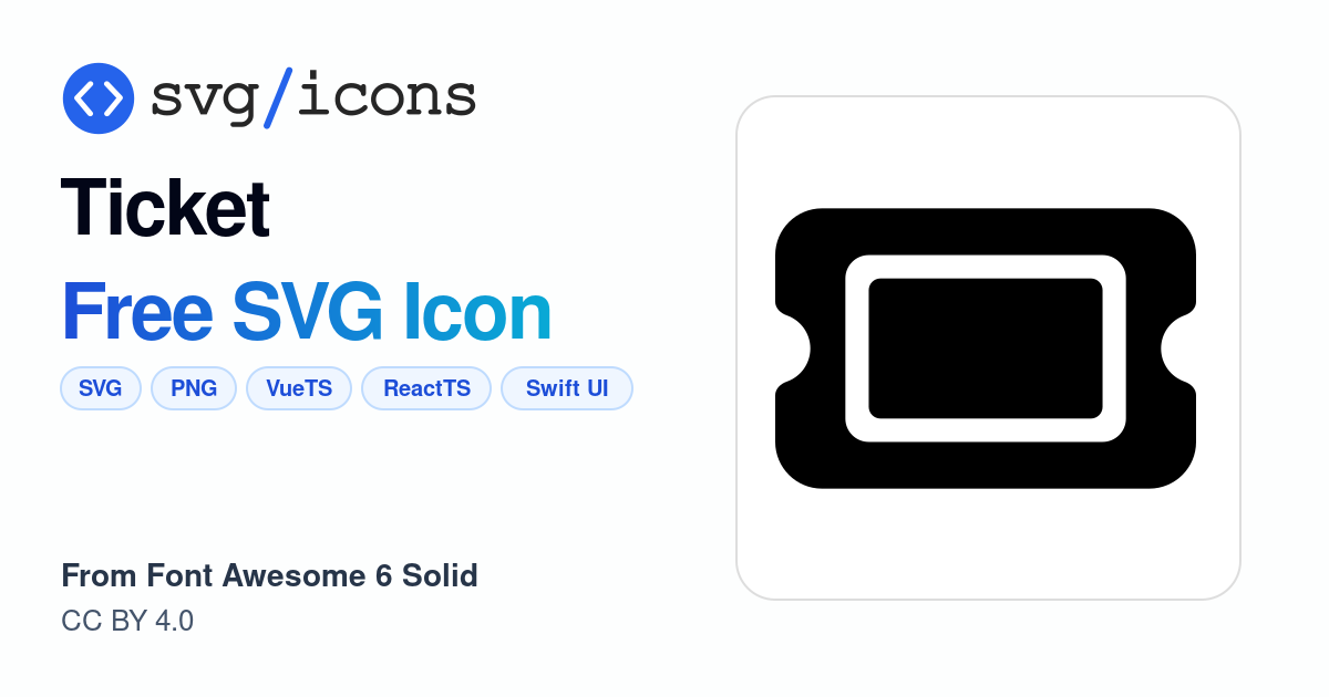 Ticket SVG Icon - Free Ticket PNG & SVG Download