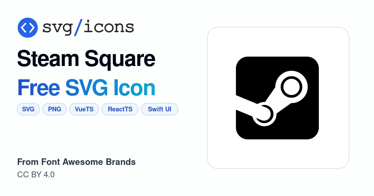 Steam-square SVG Icon - Free Steam-square PNG & SVG Download