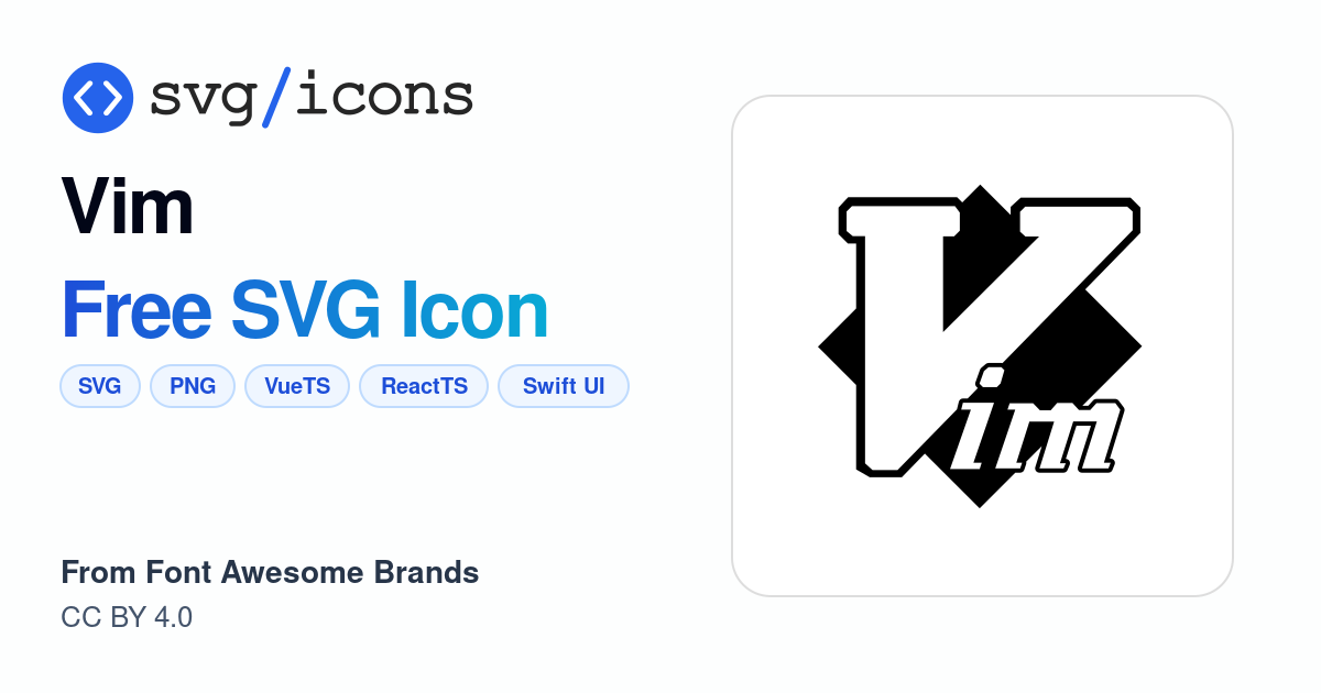 Vim SVG Icon - Free Vim PNG & SVG Download