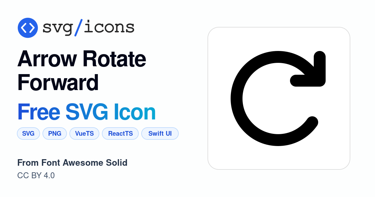Arrow-rotate-forward SVG Icon - Free Arrow-rotate-forward PNG & SVG ...