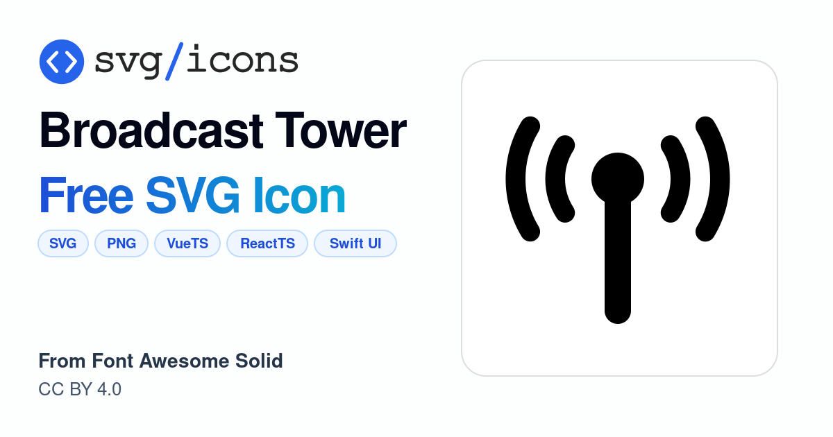 Broadcast-tower SVG Icon - Free Broadcast-tower PNG & SVG Download