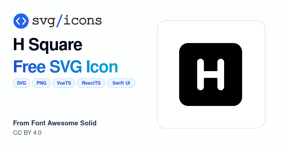 H-square SVG Icon - Free H-square PNG & SVG Download