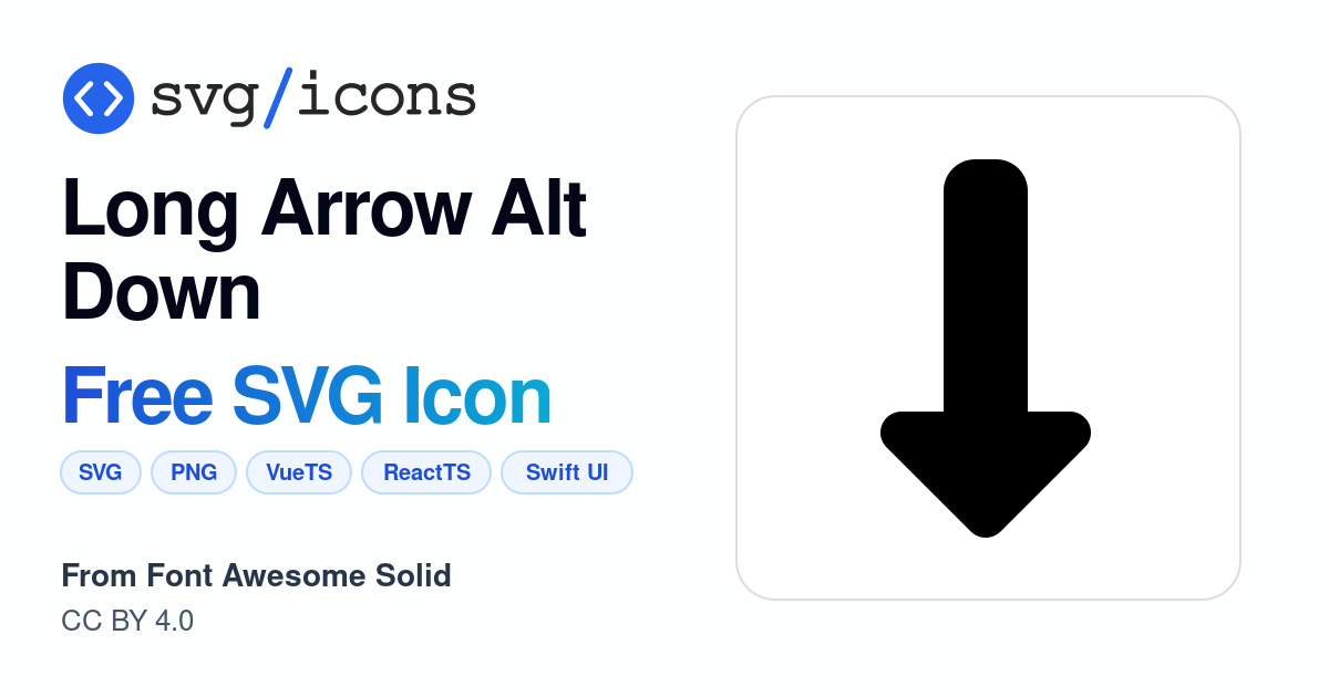 Long-arrow-alt-down SVG Icon - Free Long-arrow-alt-down PNG & SVG Download